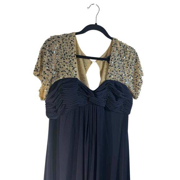 JS BOUTIQUE Formal Dress Plus Size 16 Jeweled Cap Sleeve Slight Plunge Glam New - Picture 4 of 16